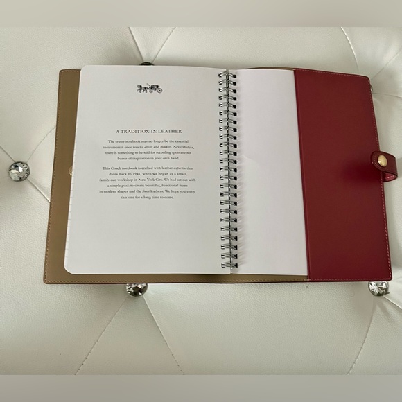 NEW Coach Signature Coated Canvas Leather Stripe Heart Print Notebook Journal - Picture 7 of 16